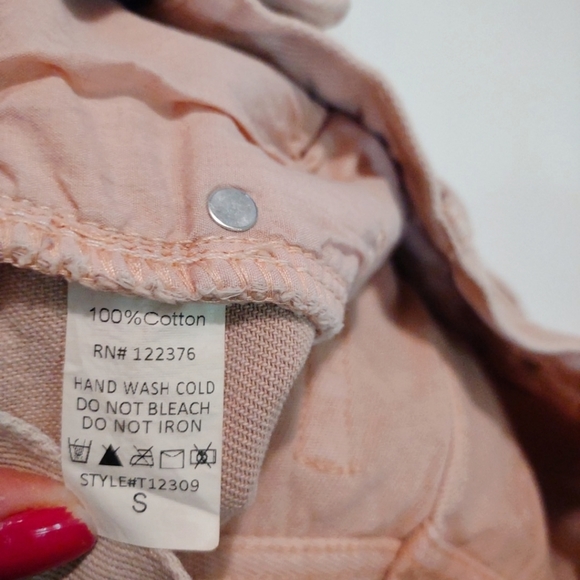 Emmer & Oat Pink Denim Jean Cut Off Shorts Small - Picture 4 of 4